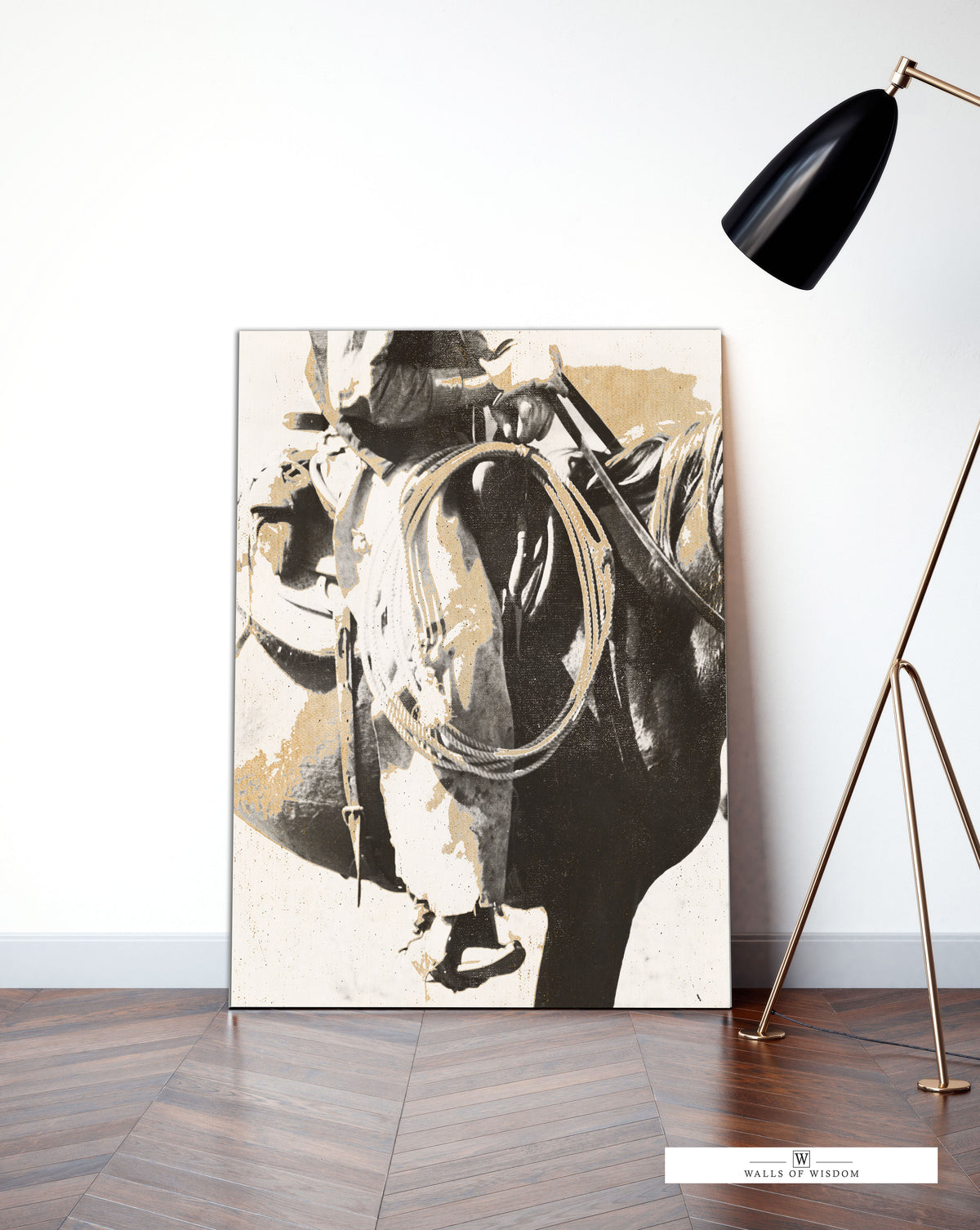 Contemporary Western Cowboy Canvas Print - Southwest Horse & Rider Art
