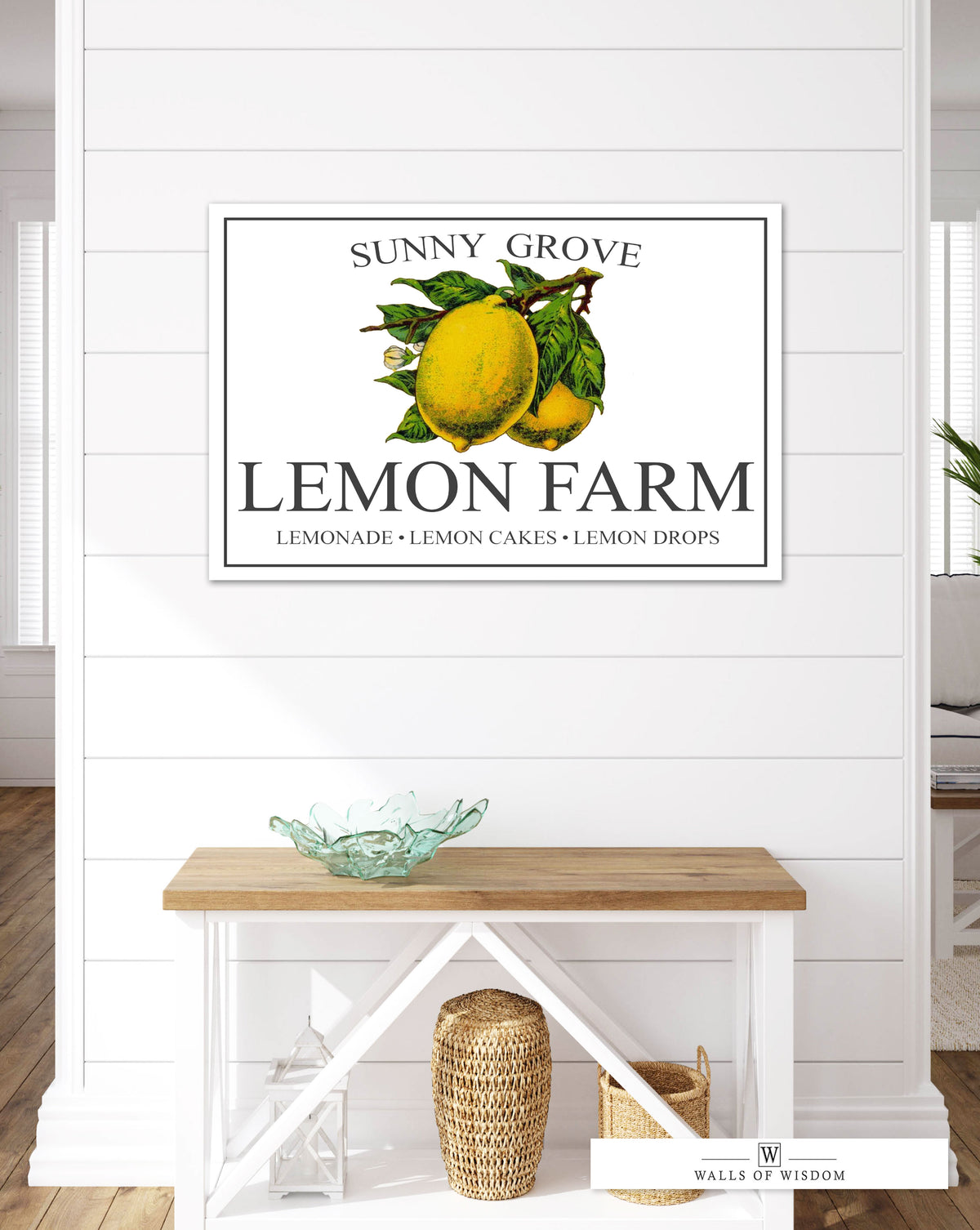 Vintage Lemon Canvas Wall Art - Farmhouse Kitchen Sign