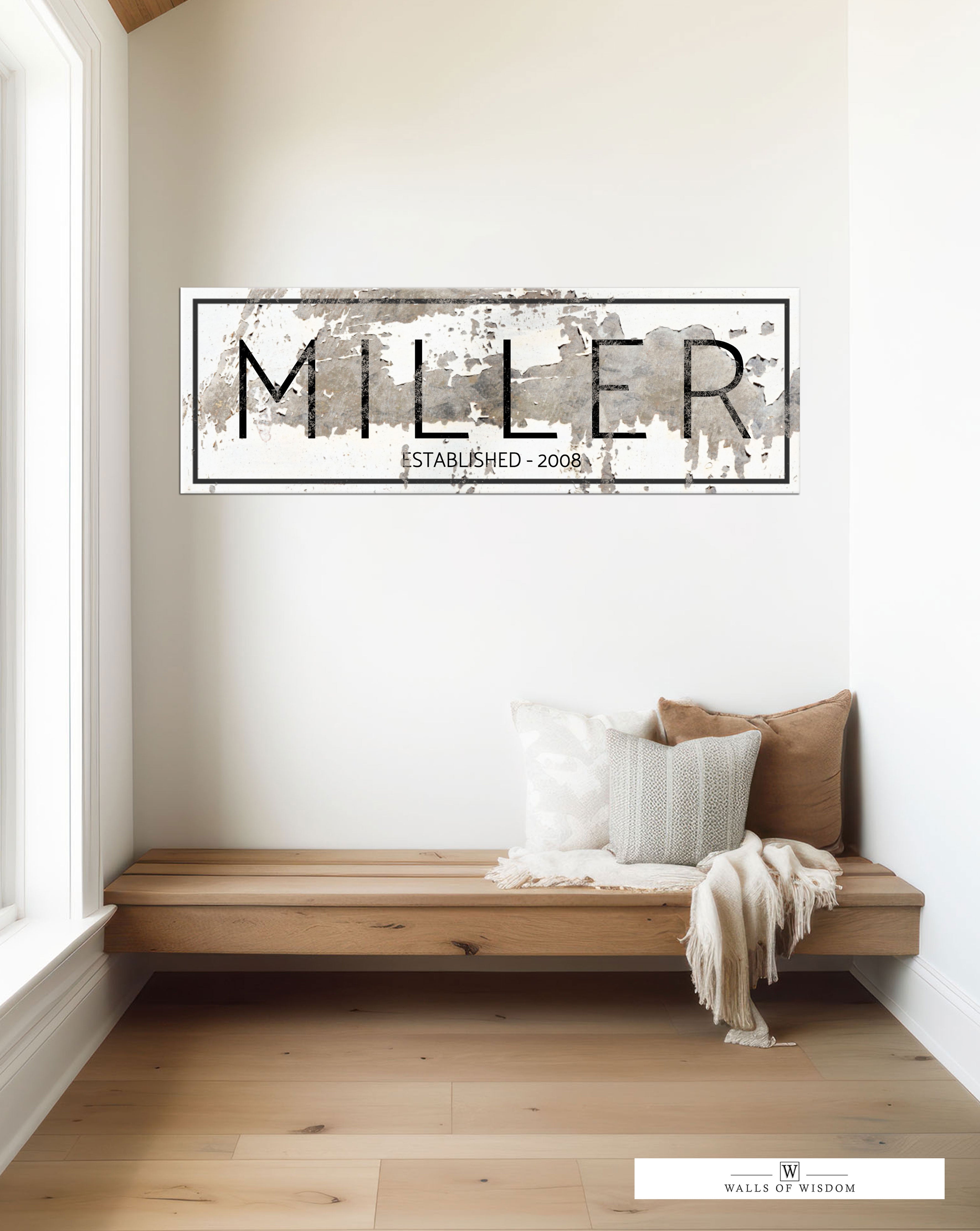 The Miller Sign - Personalized Chippy Farmhouse Canvas Wall Art NLSC01 ...