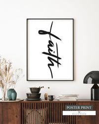 Faith Typography Poster Wall Art  - Christian Motivational Print Art