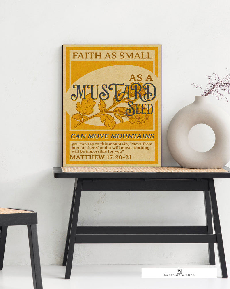 Mustard Seed Faith Motivational Christian Canvas Wall Art - Inspirations Print