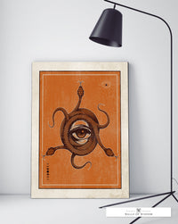 Serpentine Gaze Canvas Art: Mystical Medusa-Inspired Decor for Dark, Eclectic Spaces & Halloween