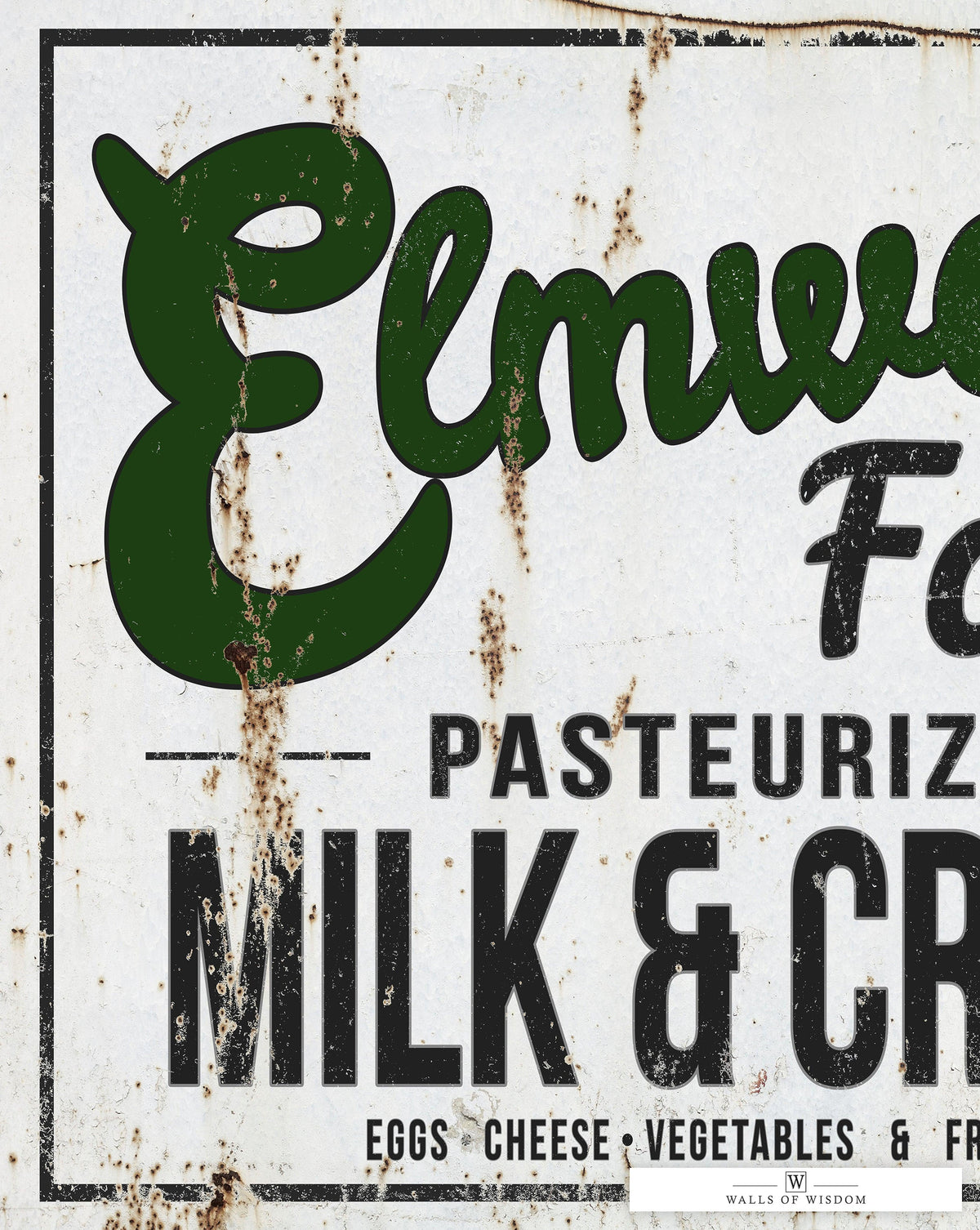 Aged Milk & Cream Farmhouse Canvas Sign - Classic & Versatile Farm Decor