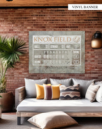 Vintage Baseball Spirit Vinyl Banner: Designed for fans, this distressed sign brings the game's timeless charm to your environment.