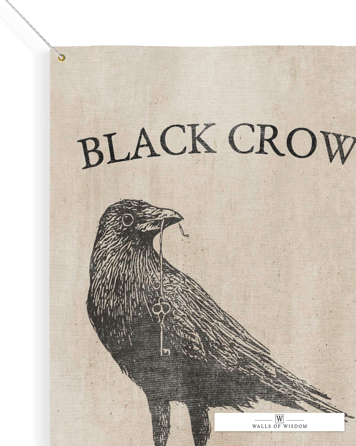 Black Crow Inn Outdoor Neutral Halloween Decor Vinyl Sign - Witchy Fall Decor for Porch & Patio