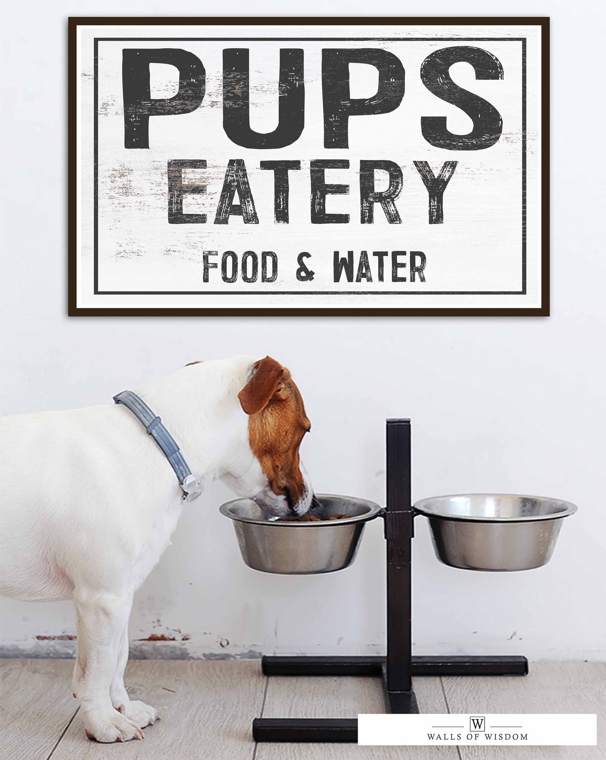Pups Eatery Dog Room Poster Print - Fur Baby Dog Lover Wall Art