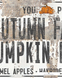 Autumn Farms Pumpkin Patch Fall Farmhouse Wall Art - Vintage Pumpkin Sign Canvas Art