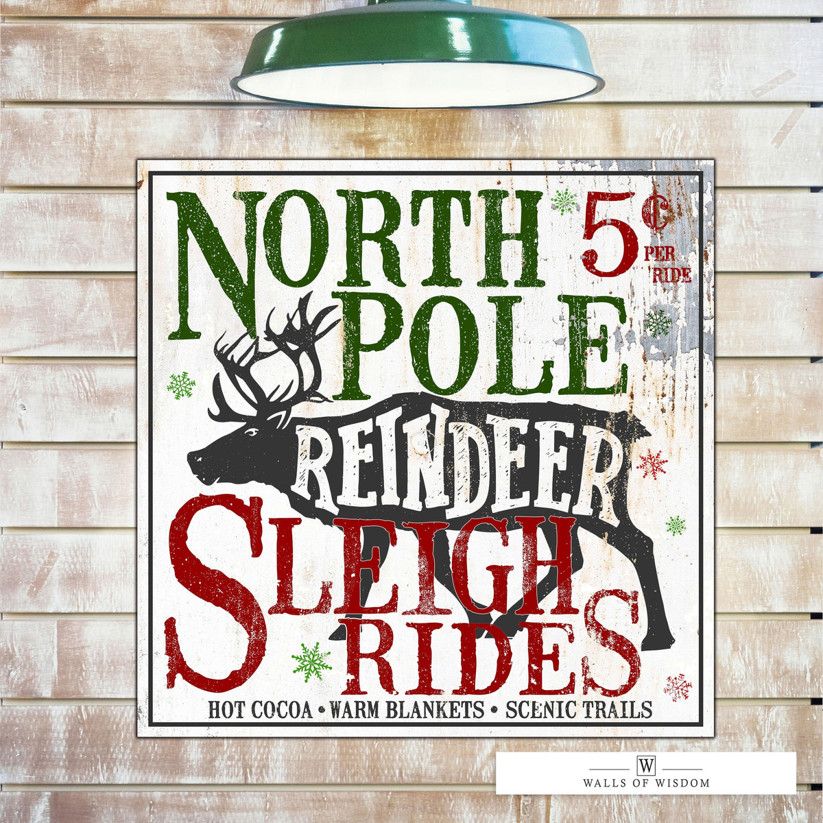 Nostalgic holiday canvas sign for retro and farmhouse-inspired decor
