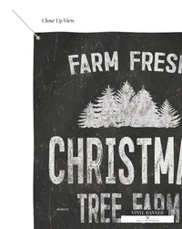Rustic Tree Farm Christmas Sign - Outdoor Patio Vinyl Banner