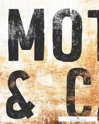 Vintage Motel and Cafe Sign Poster  - Old Metal Sign Print Wall Art