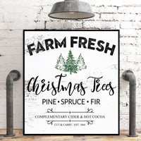 Farm Fresh Christmas Tree Sign - Farmhouse Christmas Wall Art