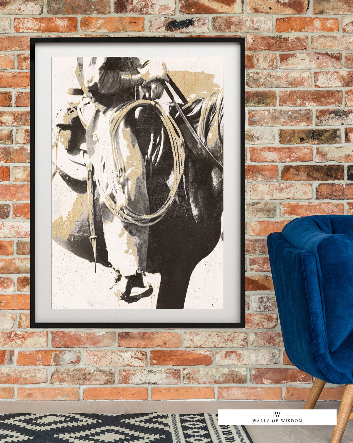 Cowboy Horse Rider Western Poster Print - Rustic Southwest Cowboy Print Art