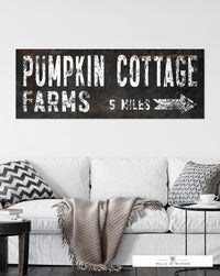 Pumpkin Cottage Farms Vintage Fall Sign - Farmhouse Fall Wall Art