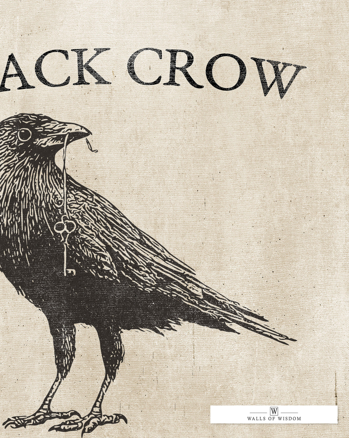 Personalized Spooky Halloween Black Crow Neutral Wall Art - Custom Halloween Sign