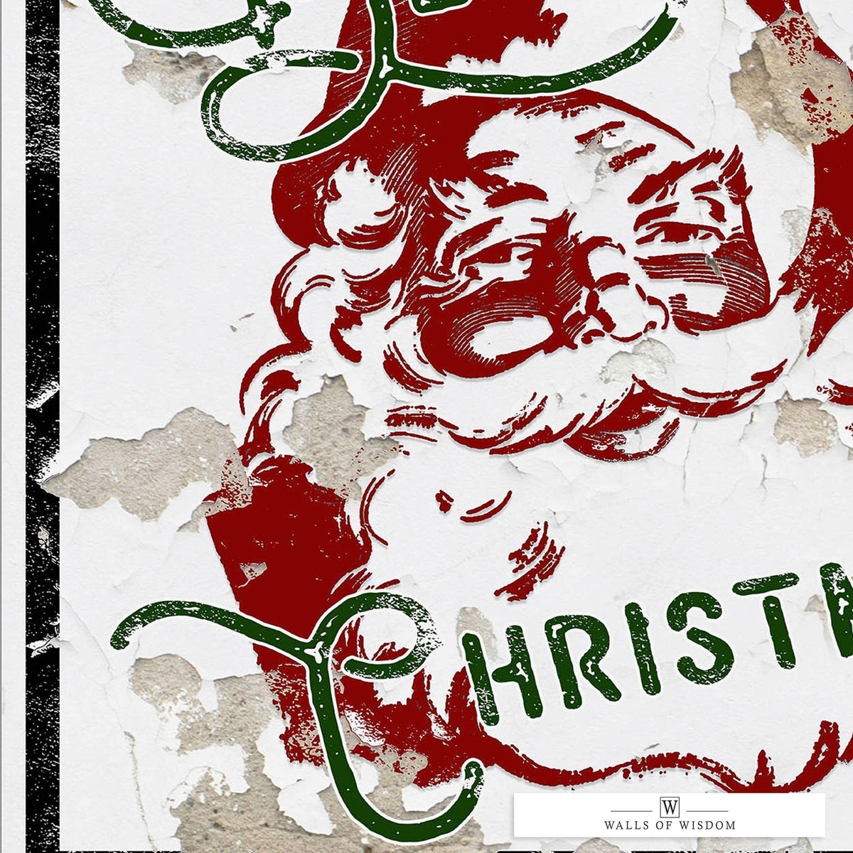 Western Christmas Santa Decor Canvas Wall Art