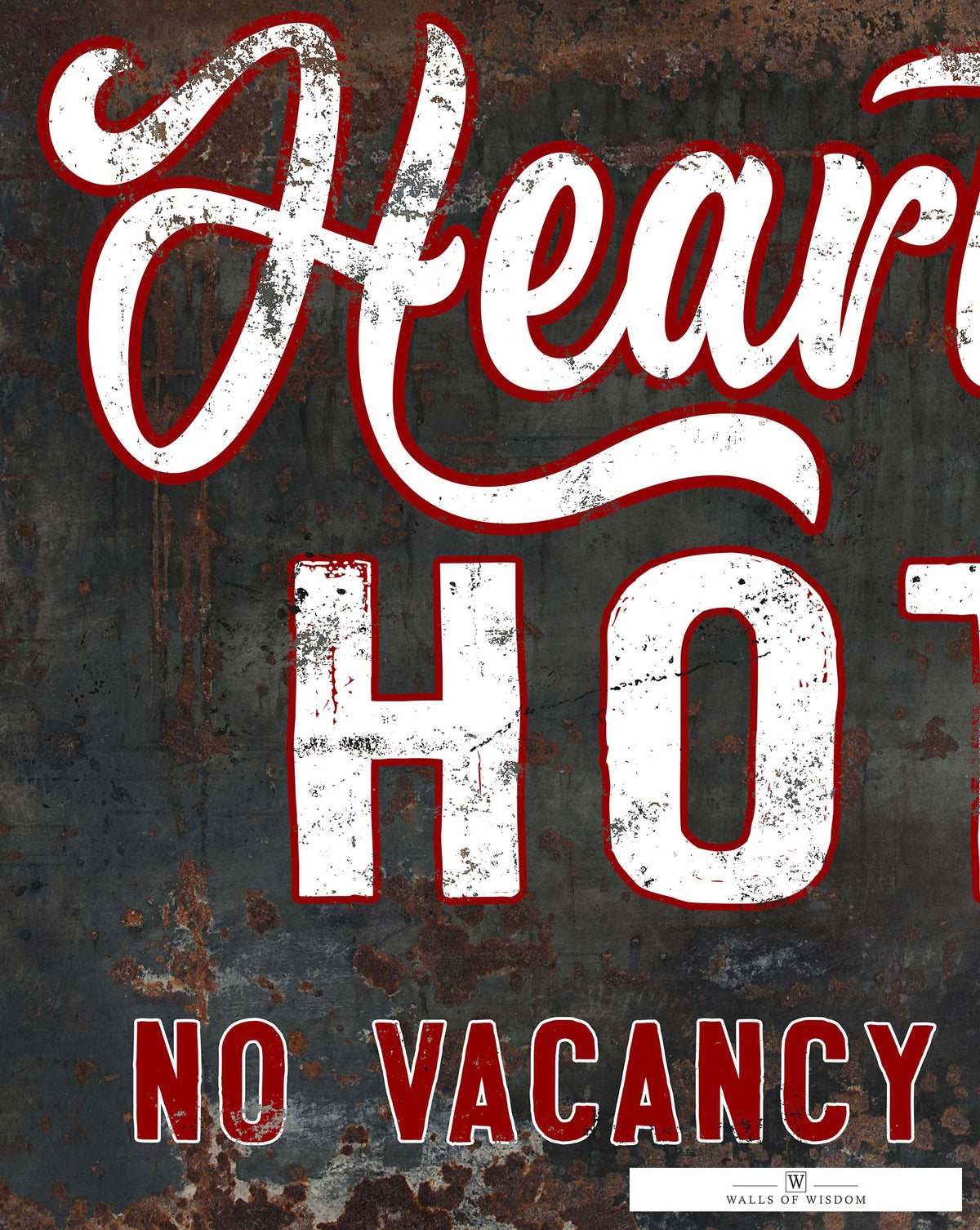 Heartbreak Hotel Sign Vintage Bar Decor Poster Print