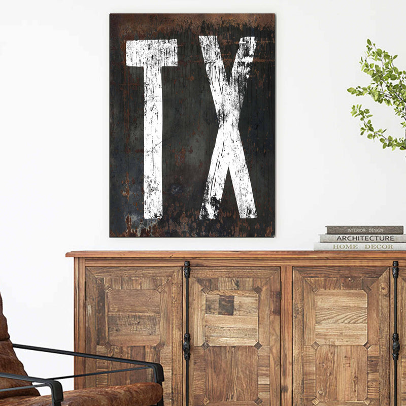 TX Vintage Canvas Sign - Texas Wall Art - Texas Lover Home Decor ...