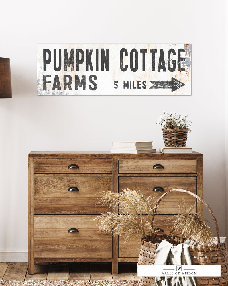 Cozy Fall Pumpkin Cottage Farms Wall Art - Warm Cottagecore Fall Decor