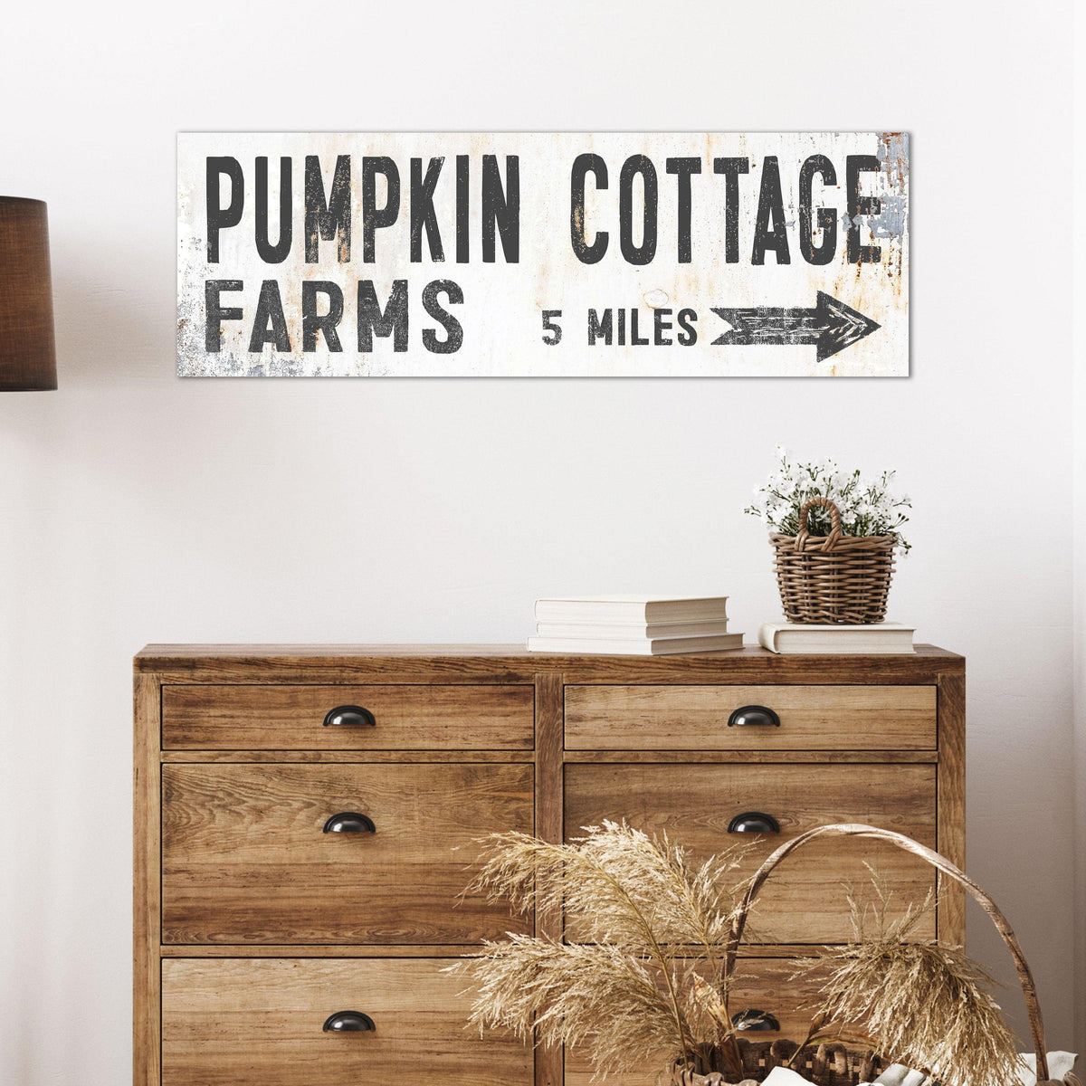 Warm Cottagecore Fall Decor - Pumpkin Cottage Farms Wall Art