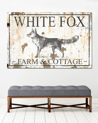 White Fox Cottage Farmhouse Decor Custom Canvas Art