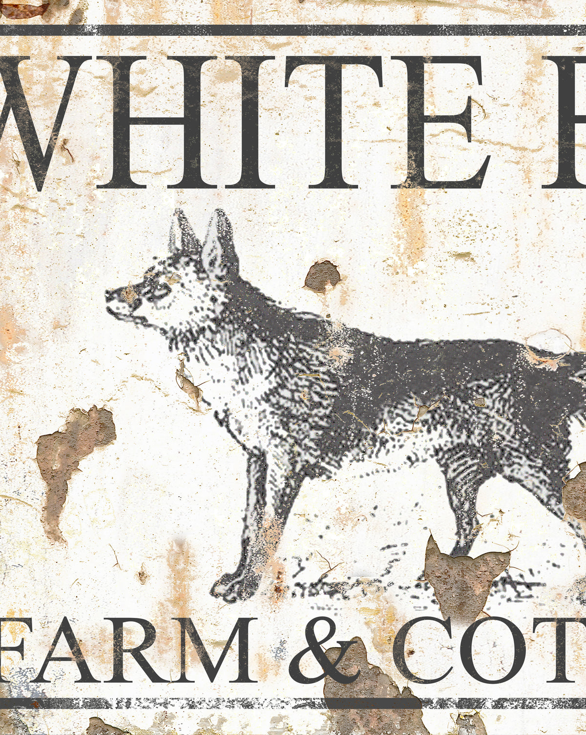White Fox Farm & Cottage Farmhouse Decor - Canvas Print Wall Art