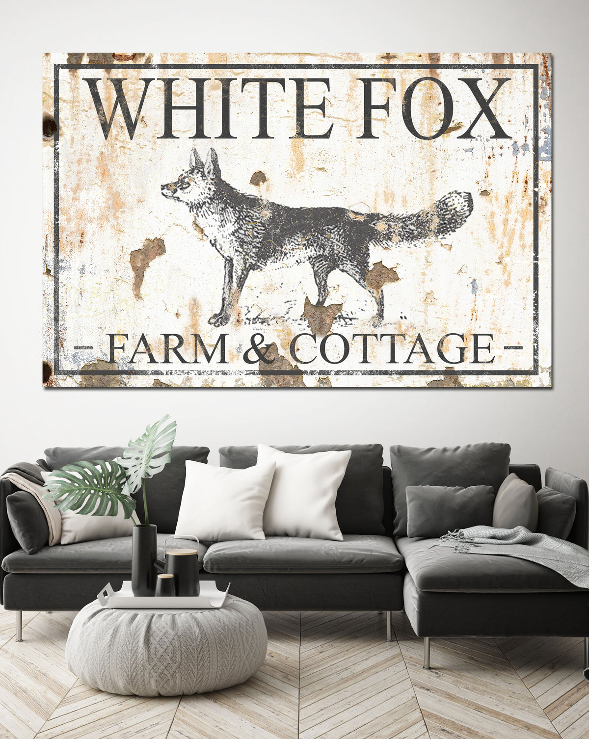 White Fox Farm & Cottage Farmhouse Decor - Canvas Print Wall Art