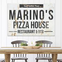 Authentic Vintage-Look Canvas Sign for Coffee Bar