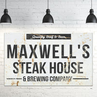 Personalized Name Sign Kitchen Wall Art - Farmhouse Decor Canvas Wall Art