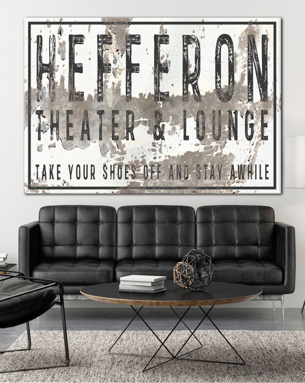 Personalized Home Theater Decor Wall Art Canvas - Last Name Sign