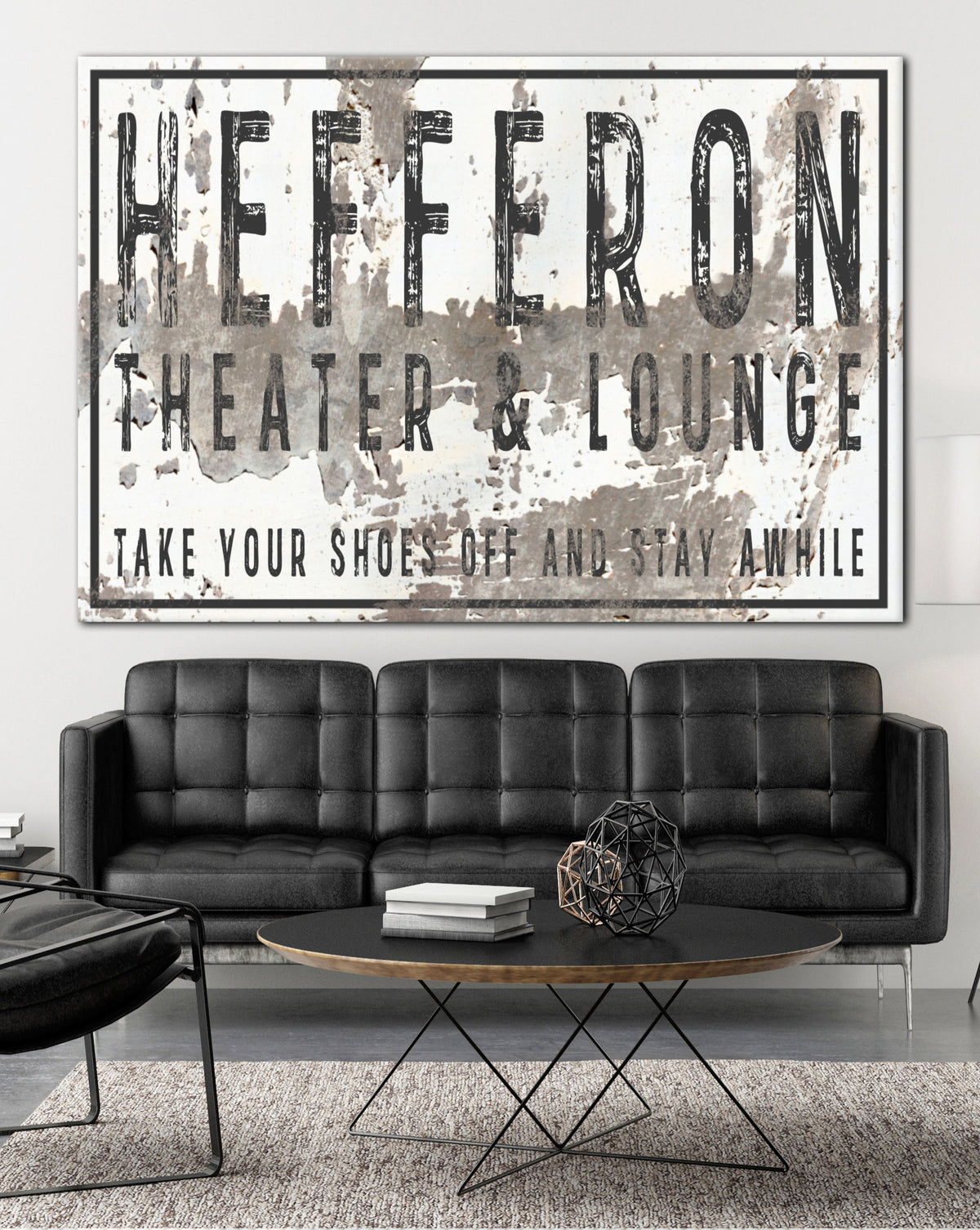 Personalized Home Theater Decor Wall Art Canvas - Last Name Sign ...