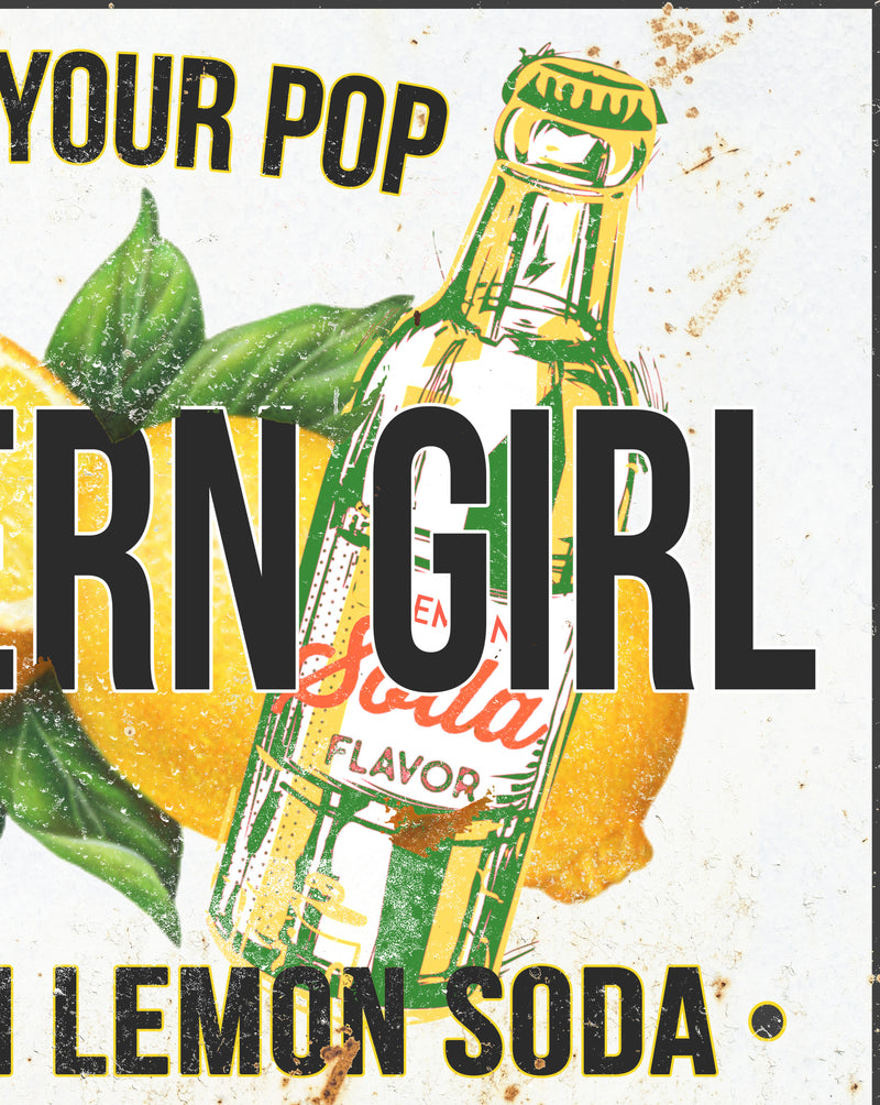 Lemon Soda Wall Art  - Farmhouse Kitchen Sign Canvas Print