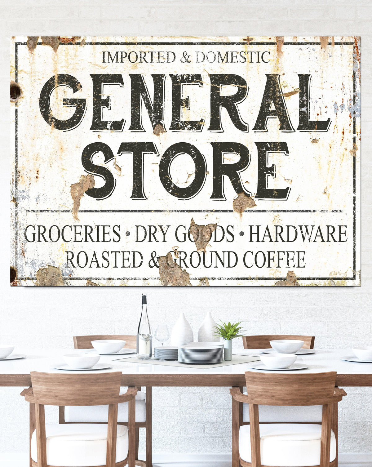 General Store Farmhouse Kitchen Canvas Wall Art