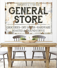 General Store Farmhouse Kitchen Canvas Wall Art