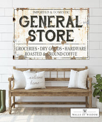 General Store Farmhouse Kitchen Canvas Wall Art