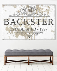 Personalized Family Name Sign Canvas Wall Decor