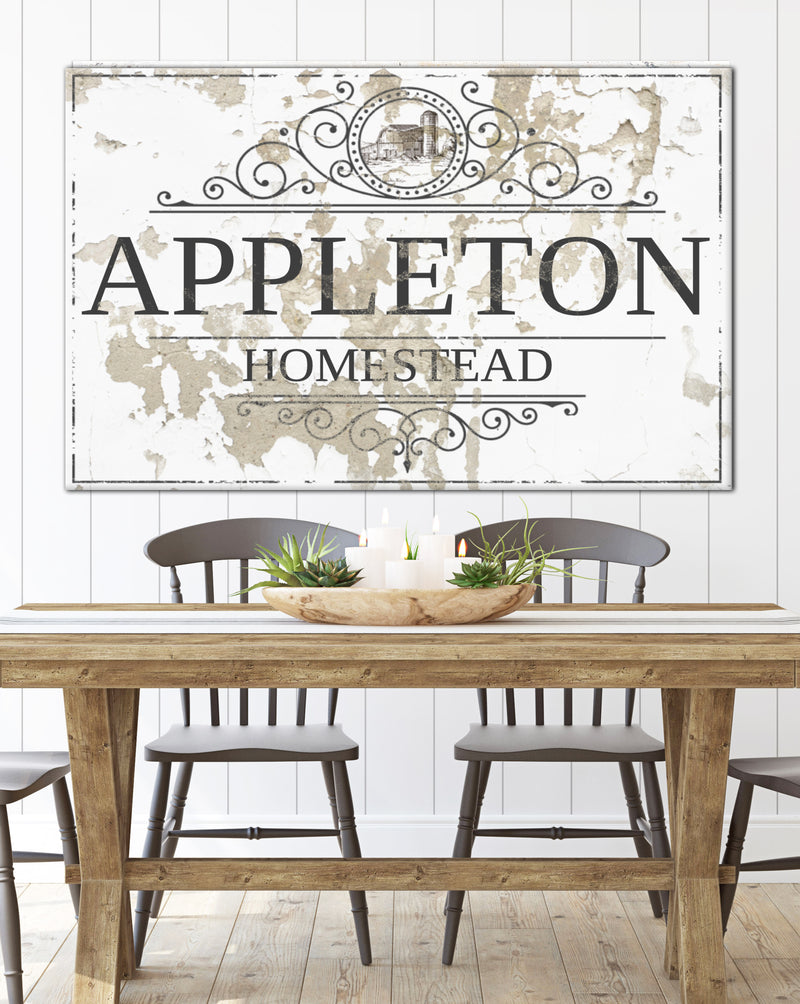 Personalized Name Sign Canvas with Distressed Farmhouse Design