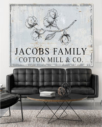 Cotton Mill Personalized Name Sign Canvas Wall Art - LNSC0123