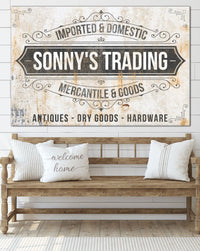 Vintage Mercantile Personalized Farmhouse Canvas Art NLSC0126