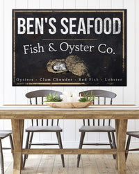Personalized Vintage Sign - Fish & Oyster Co. Name Sign Canvas Print