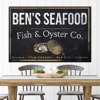 Personalized Vintage Sign - Fish & Oyster Co. Name Sign Canvas Print