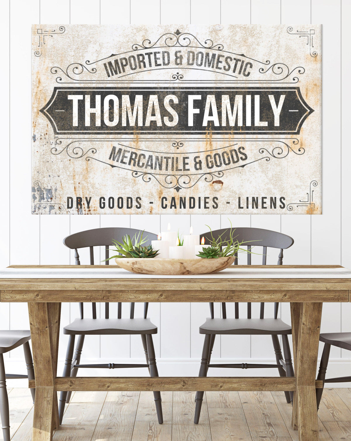 Vintage Mercantile Personalized Farmhouse Canvas Art NLSC0126