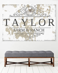 Personalized Name Canvas Wall Art Vintage Sign