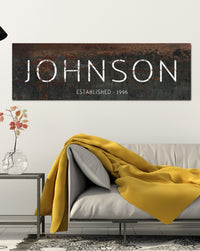 Black Personalized Farmhouse Name Canvas Wall Art NLSC0127
