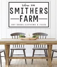Solid White Silo Home Personalized Family Name Canvas Wall Art NLSC0121