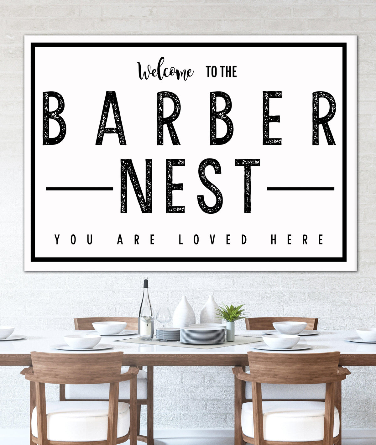 Solid White Silo Home Personalized Family Name Canvas Wall Art NLSC0121