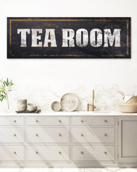 Tea Room Vintage Sign Canvas Wall Art Antique Sign Wall Decor Print