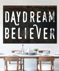 Black Daydream Believer Vintage Sign Canvas Art