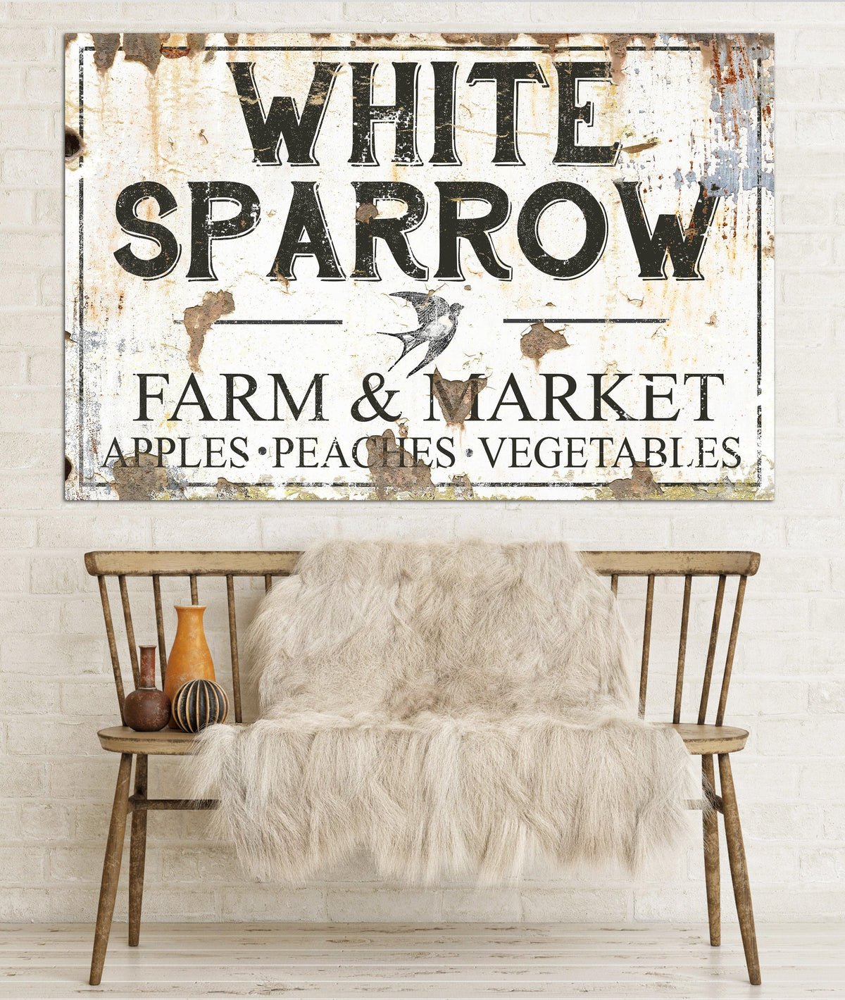 White Sparrow Farm & Market Farmhouse Wall Art