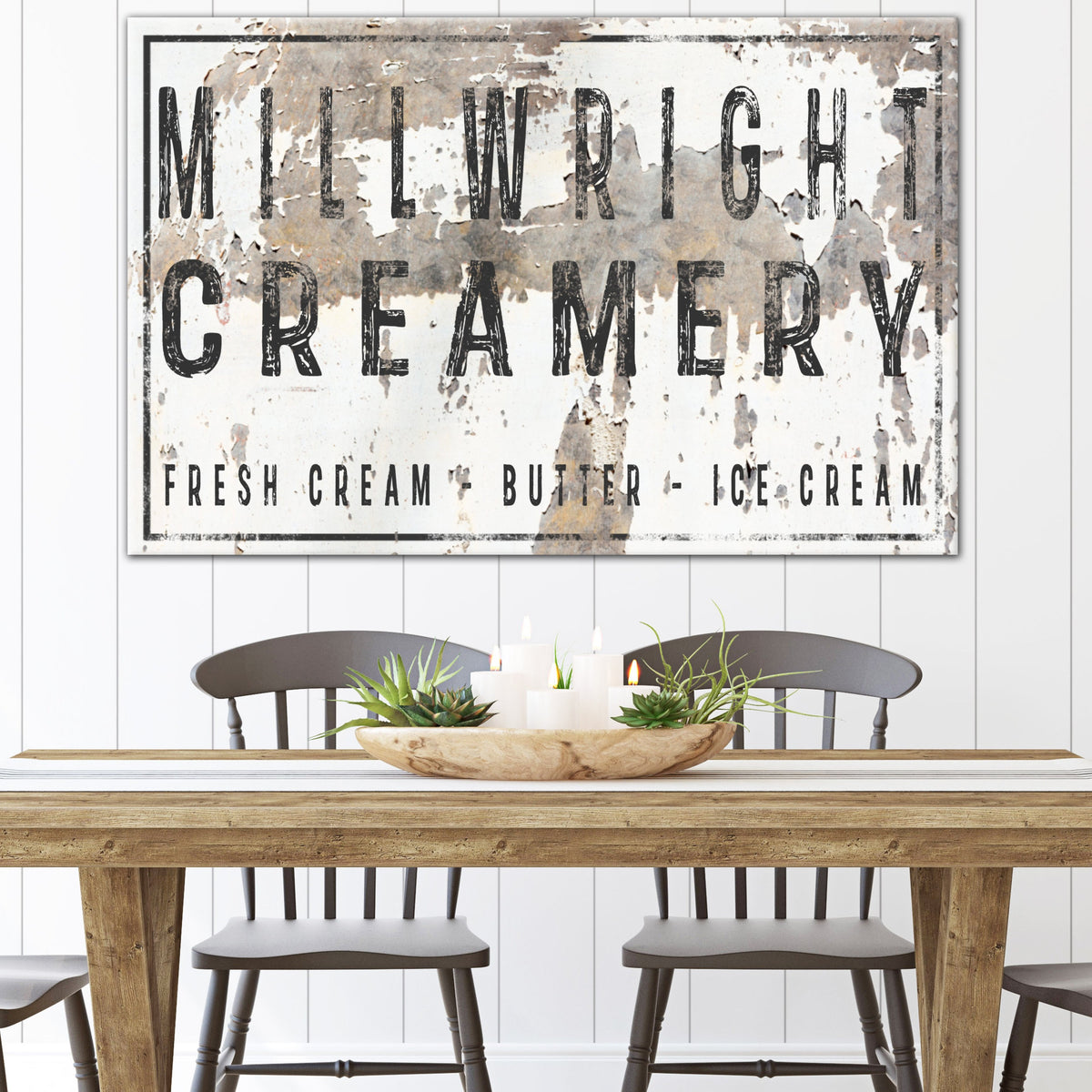 Personalized White Cottage Farm Farmhouse Canvas Wall Art - NLSC0125