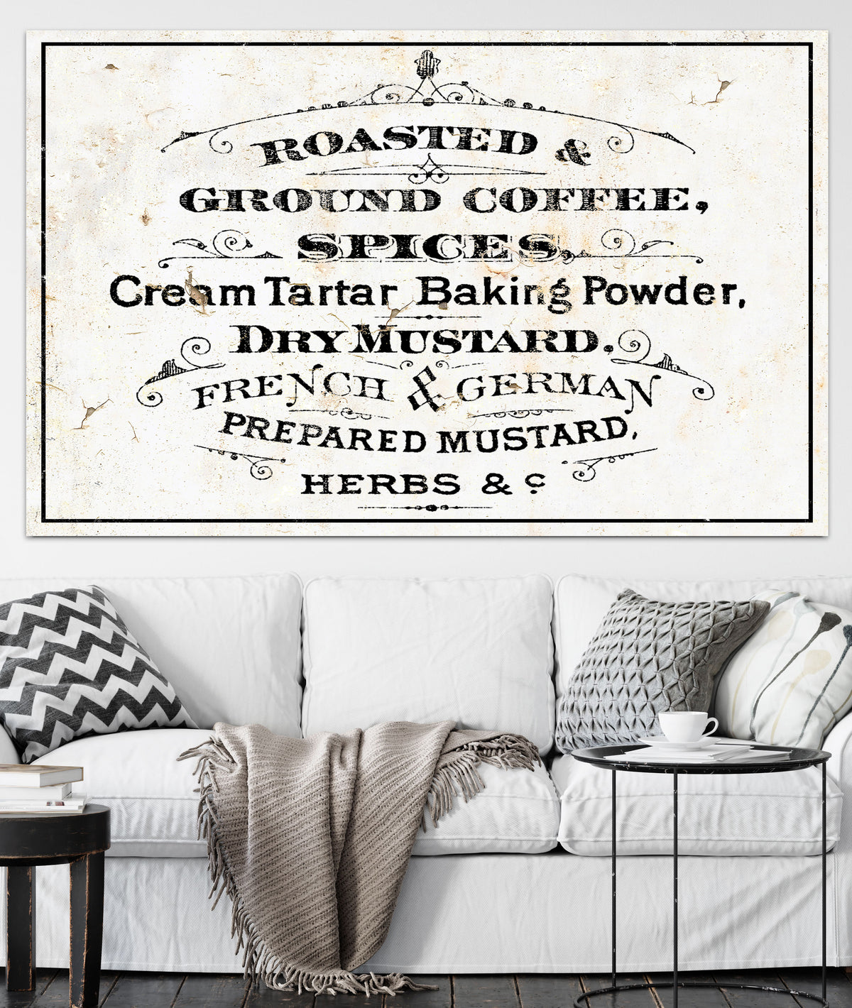Modern Farmhouse Kitchen Wall Art Coffee Sign - French Country Cottage Kitchen Wall Decor